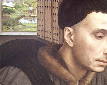 St. Ivo (?), detail of the Window and St. Ivo's Head a Rogier van der Weyden