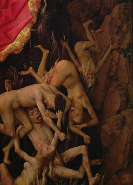 The Last Judgement, detail of the fall of the damned to hell a Rogier van der Weyden
