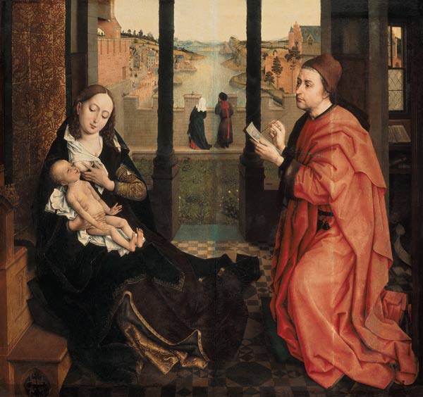 Maria is painted by Saint Lukas a Rogier van der Weyden