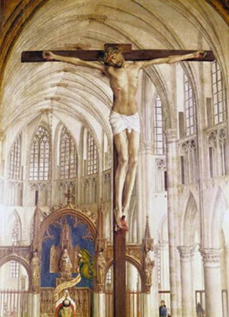 The Seven Sacraments Altarpiece, detail of Christ on the Cross a Rogier van der Weyden