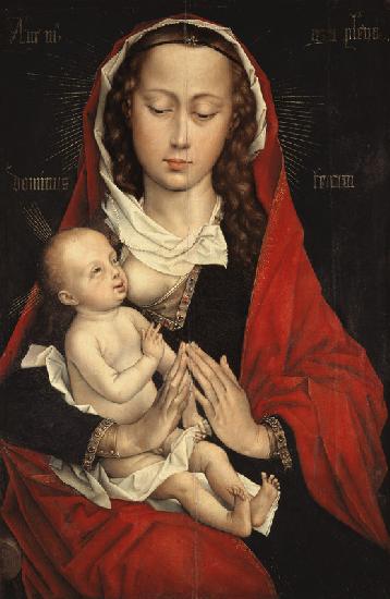 The virgin with the child.