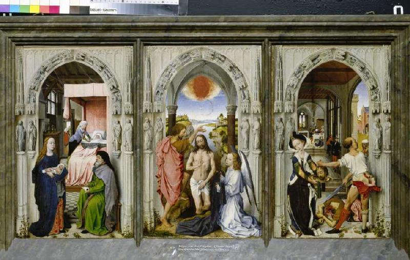 Three-part altar with scenes from the history Johannes d.Täufers. a Rogier van der Weyden (successore)
