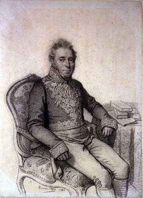 Portrait of an Officer of the Legion d'Honneur, 1842 (pencil on paper) a Romain Cazes
