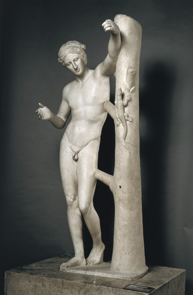 Apollo Sauroktonos (Lizard Killer)  copy of a Greek bronze made c.350 BC and attributed to Praxitele a Arte Romana