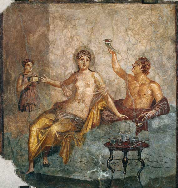 Banqueting couple with a slave, from Herculaneum a Arte Romana