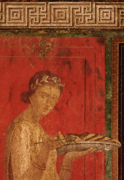Detail of the Initiate, from the Catechism Scene, North Wall, Oecus 5 a Arte Romana