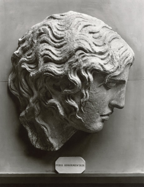 Head of a sleeping fury or Medusa dying a Arte Romana