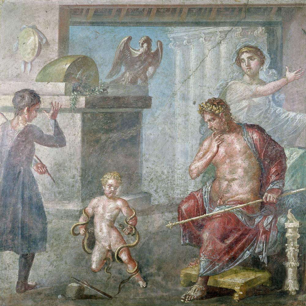 Hercules strangling the serpents as a child, Casa dei Vettii a Arte Romana