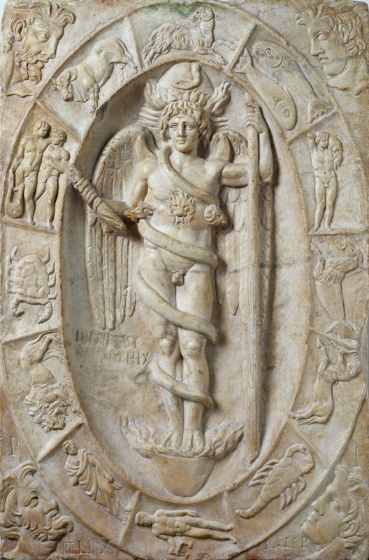 Mithraic relief representing a youthful divinity, perhaps Aion a Arte Romana