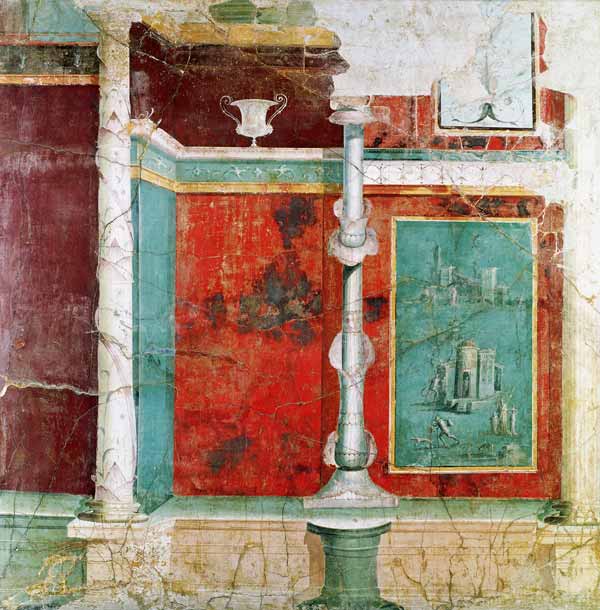 Architectural detail with a landscape, from Pompeii a Arte Romana