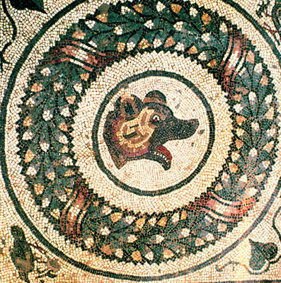 Bear's Head, Roman mosaic, early 4th century (mosaic) a Arte Romana