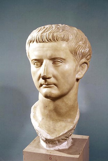 Head of the Emperor Tiberius (42 BC-37 AD) (marble) a Arte Romana