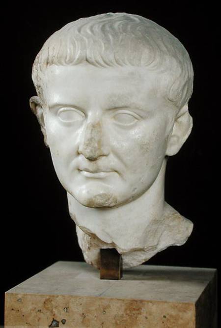 Head of Tiberius (c.42 BC-37 AD) a Arte Romana