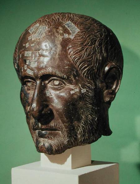 Head of Trajanus Decius (201-251) from Samisegetuza, Romania a Arte Romana