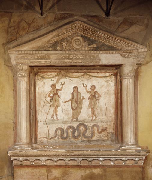 Household shrine, from the Casa dei Vetti House of the Vettii) a Arte Romana