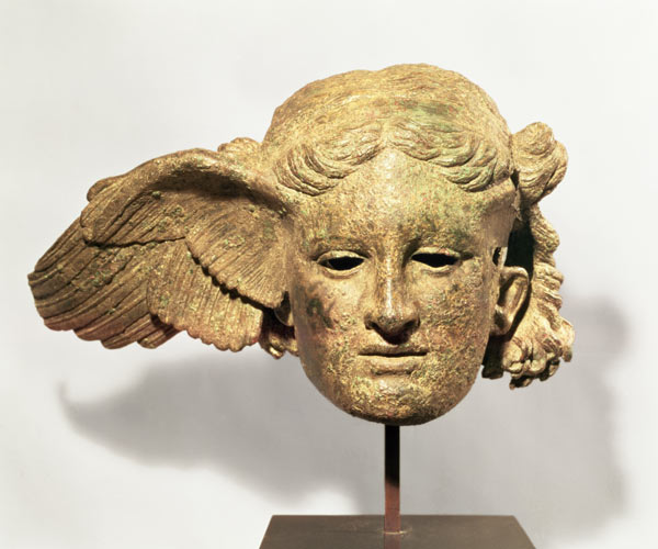 Head of Hypnos, or Sleep, 1st-2nd century AD copy of a Hellenistic original, found at Civitella d'Ar a Arte Romana