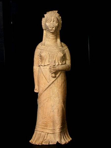 Lion-headed goddess, from the sanctuary at Bir Bou Regba a Arte Romana