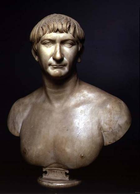 Portrait bust of emperor Trajan (53-117 AD) 1st-2nd century AD a Arte Romana