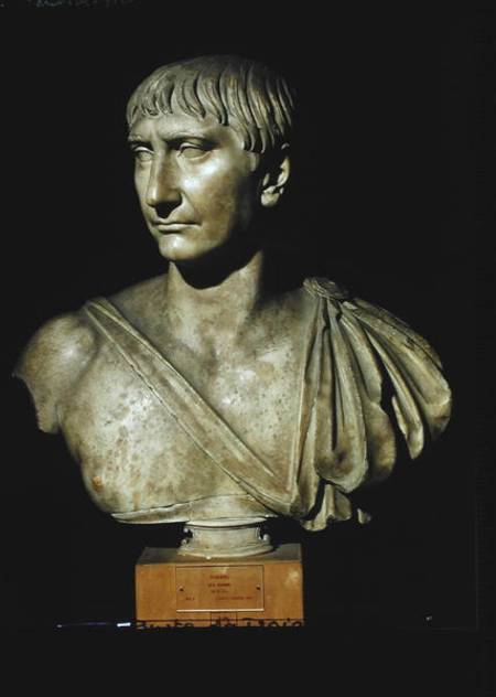Portrait bust of Emperor Trajan (AD 53-117) a Arte Romana