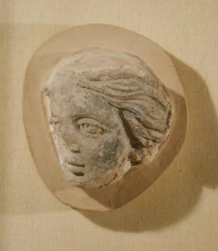 Relief depicting the head of a woman, from Tunisia a Arte Romana