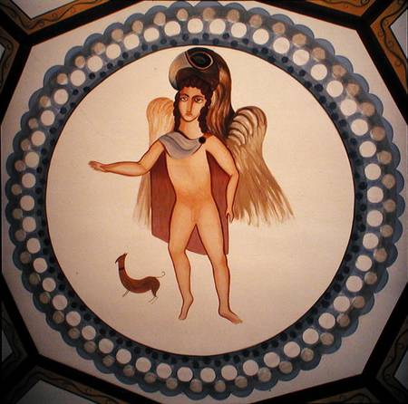Roundel from a ceiling mural depicting the abduction of Ganymede a Arte Romana