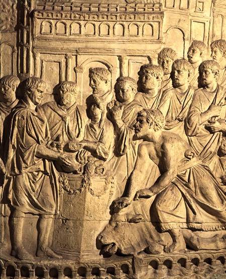 The Sarmatians paying tribute to the Romans, detail from a cast of Trajan's column a Arte Romana