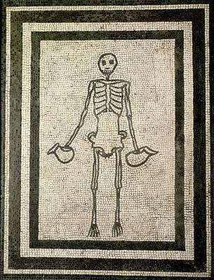 Skeleton of a cupbearer (mosaic) a Arte Romana