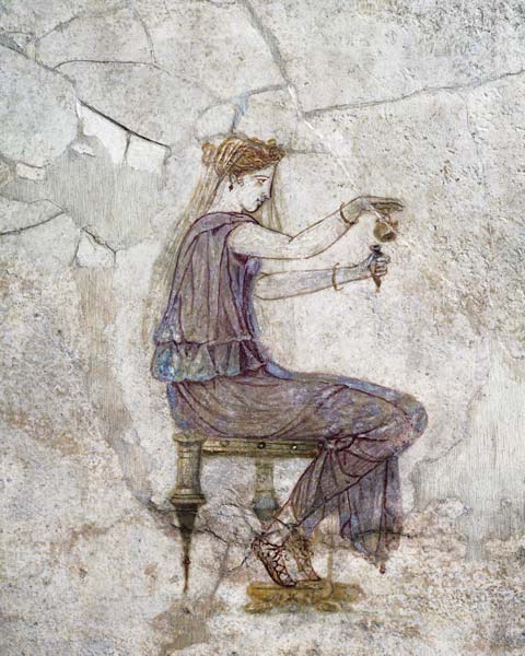 Woman Pouring Perfume into a Phial a Arte Romana