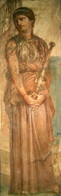 Medea contemplating the murder of her sons, from Herculaneum (fresco) a Roman 1st century AD