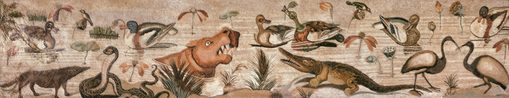 Nile Scene, from the Casa del Fauno (House of the Faun) Pompeii (mosaic) a Roman 1st century BC