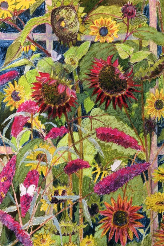 Flowers of the Sun (oil & pastel on paper)  a Rosalie  Bullock
