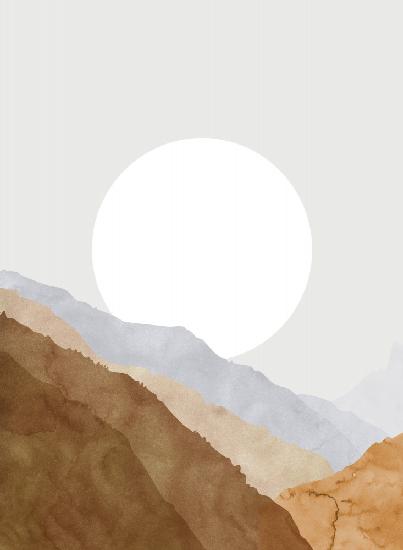 Boho moon and mountains