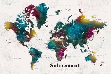 Charleena world map with cities, Solivagant