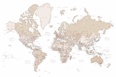 Detailed world map with cities, Louie