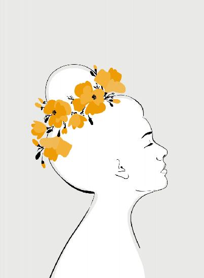 Floral Sanyu portrait