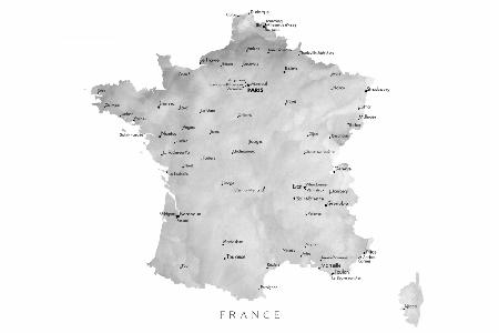 Gray map of France