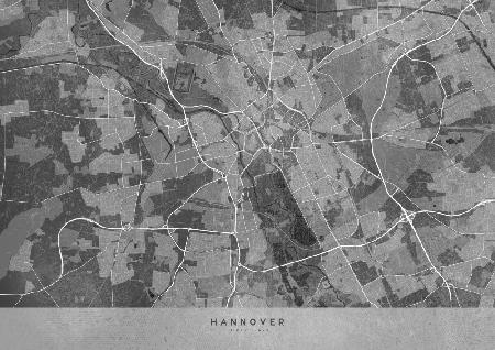 Gray vintage map of Hannover Germany