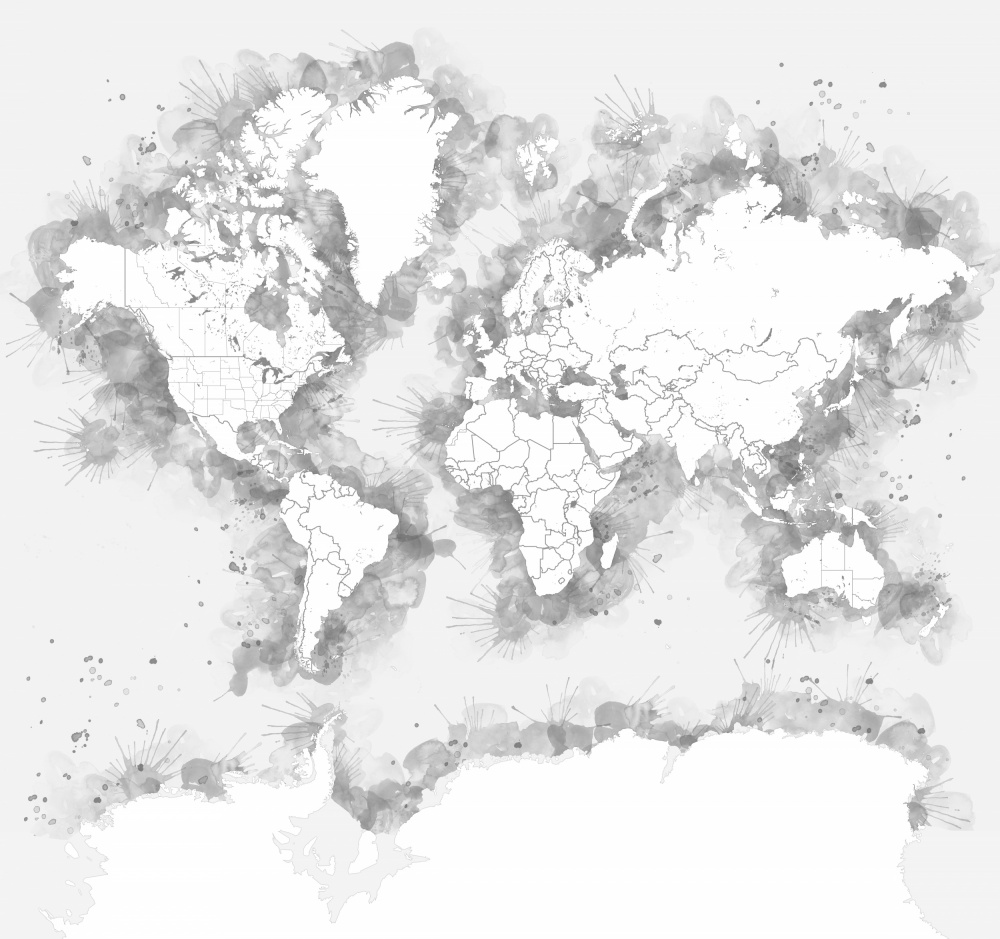 Louiss world map silhouette a Rosana Laiz Blursbyai
