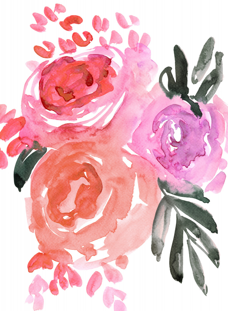 Maeko loose watercolor florals I a Rosana Laiz Blursbyai