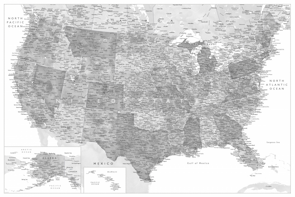 Highly detailed map of the United States Jimmy a Rosana Laiz Blursbyai