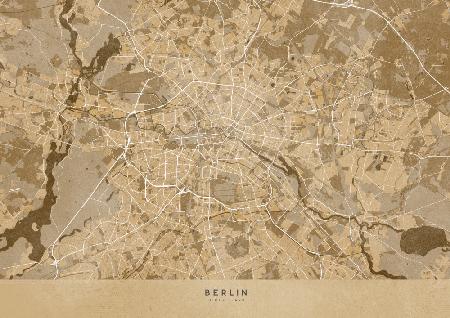 Sepia vintage map of Berlin in Germany