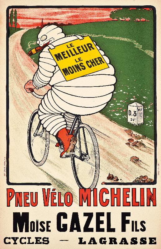Werbeplakat für Reifen von Michelin. a Marius Rossillon