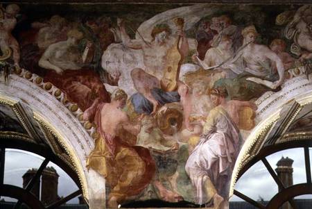 Parnassus, detail of decorative scheme in the Gallery of Francis I a Rosso Fiorentino