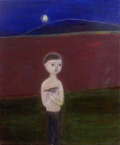 Boy in the Moonlight, 2002 acrylic on canvas)  a Roya  Salari