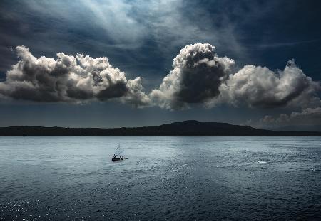 Sailing on the blue ocean