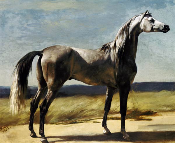 Thoroughbred horse in a landscape. a Rudolf Koller