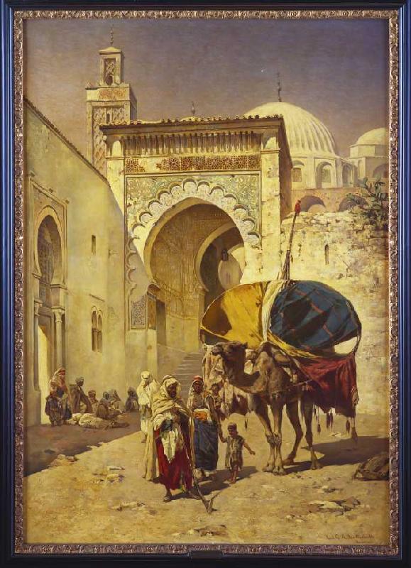 Eine arabische Straßenszene. a Rudolf Gustav Müller Wiesbaden