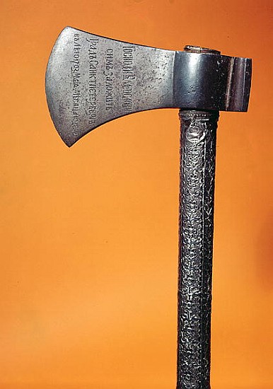 Axe with which Peter the Great (1672-1725) laid the first stone during the foundation of St. Petersb a Scuola Russa