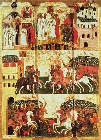 Battle between the Novgorodians and Suzdalians a Scuola Russa