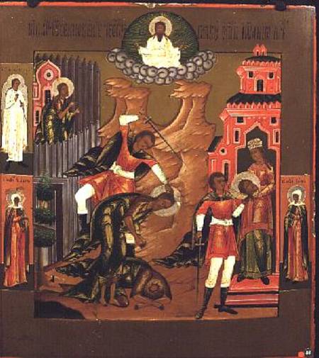 The Beheading of John the Baptist, icon a Scuola Russa